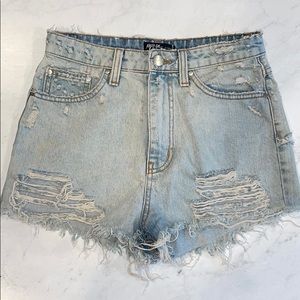 NASTY GAL high waisted denim shorts 💙